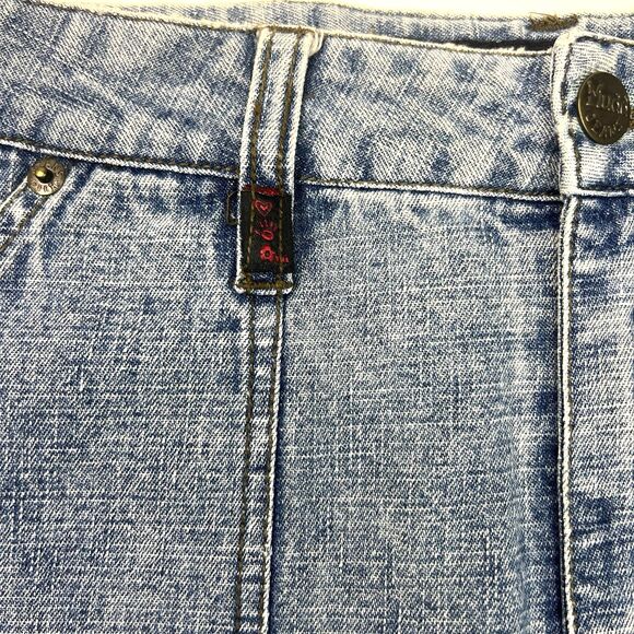 Mudd Denim Skirt Womens 5 Blue Button Front Midi 100% Cotton Casual Y2K 2000s - Picture 5 of 16